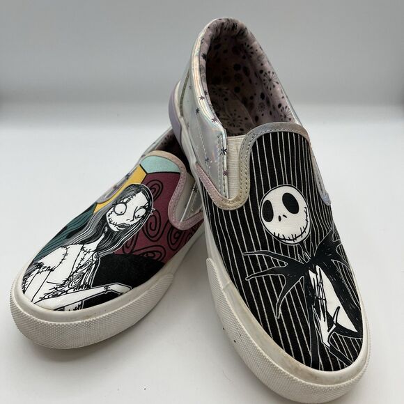 The Nightmare Before Christmas Slip-On Loafer Shoes Wms Sz 6.5 Hologram Holiday - Picture 1 of 10